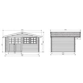 Abri de jardin en bois traité autoclave 28mm Niort avec double porte 12,46m² - SOLID Ma boutique